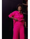 Women\'s knitted set with wide pants, neon pink 222217 - Online store - Boutique